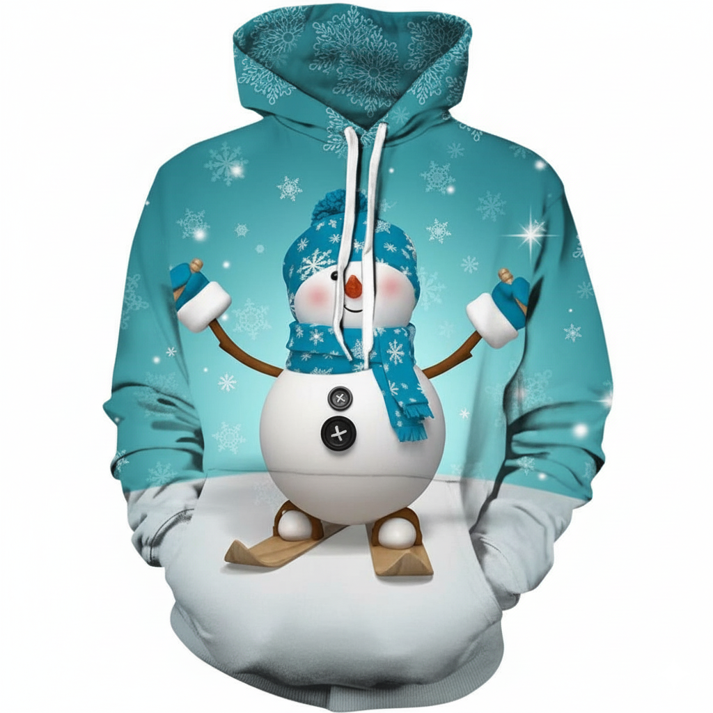 Christmas All Over Print Hoodie with Kangaroo Pocket