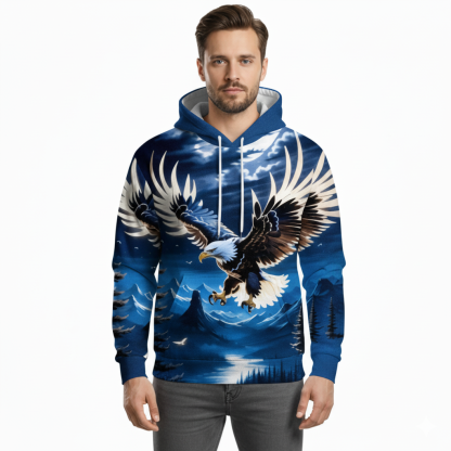Men Eagle Graphic Print Hoodie