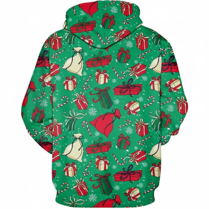 Christmas All Over Print Hoodie with Kangaroo Pocket