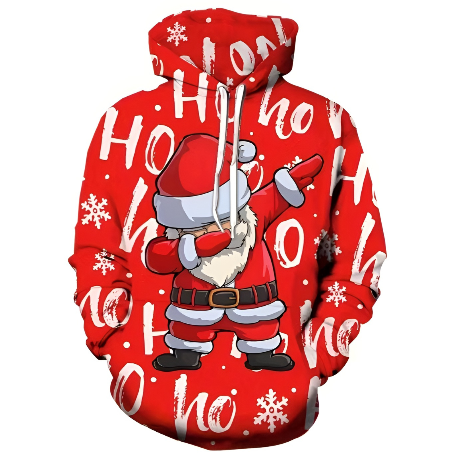 Casual Santa Claus Print Hoodie With Kangaroo Pocket For Men