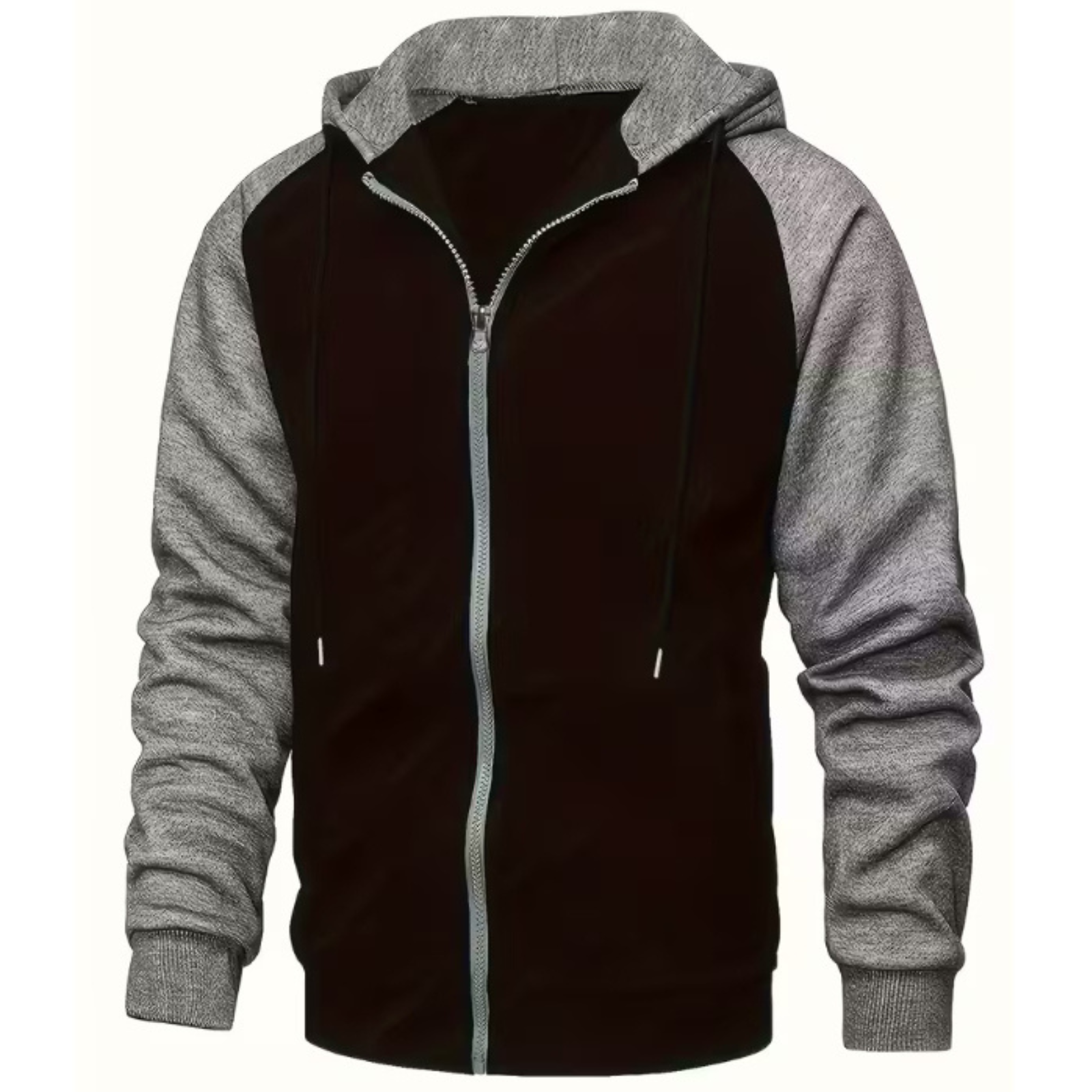 Men Color Block Zip Up Hoodie with Pockets