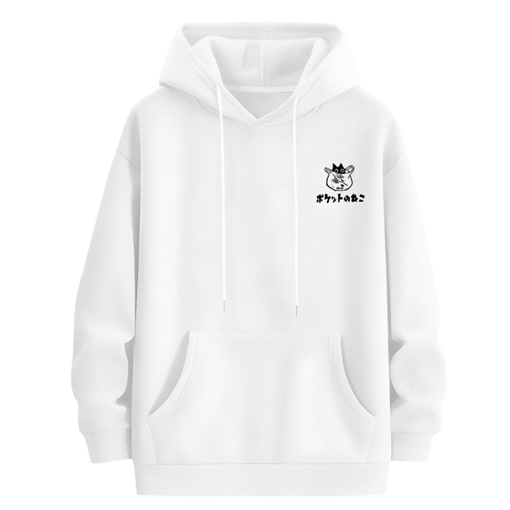 Men Cat Printed Minimalist Hoodie