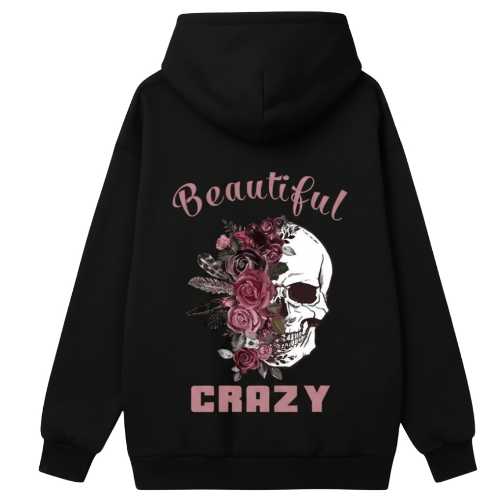 Casual Floral Printed Pocket Hoodie