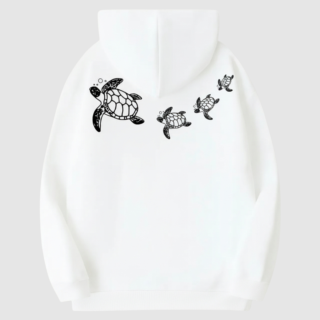 Sea Turtle Print Hoodie For Women
