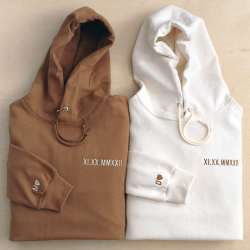 Custom Date Embroidered Hoodie