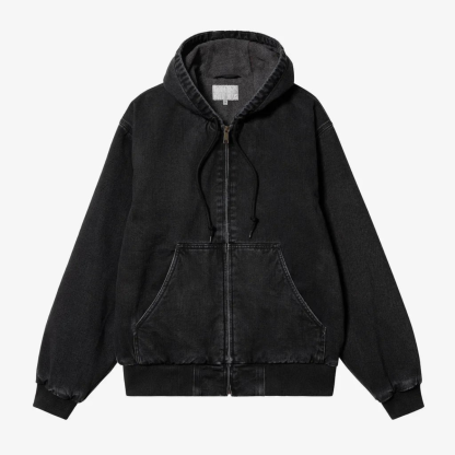 Washed Zip Up Hoodie Jacket for Men