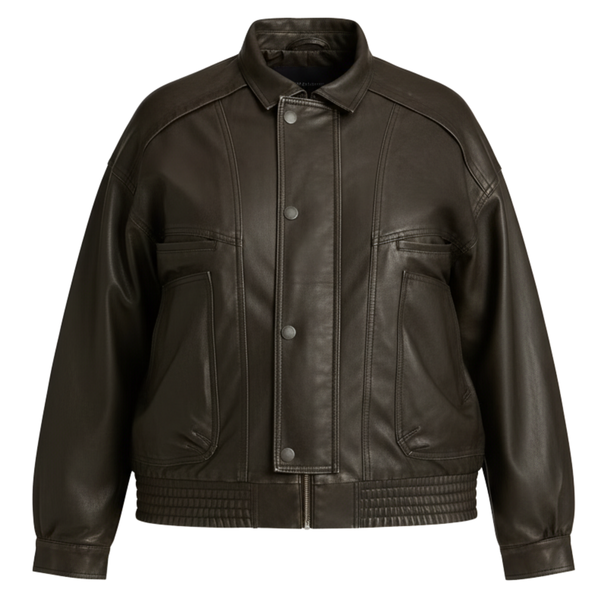 Faux Leather Bomber Jacket For Women