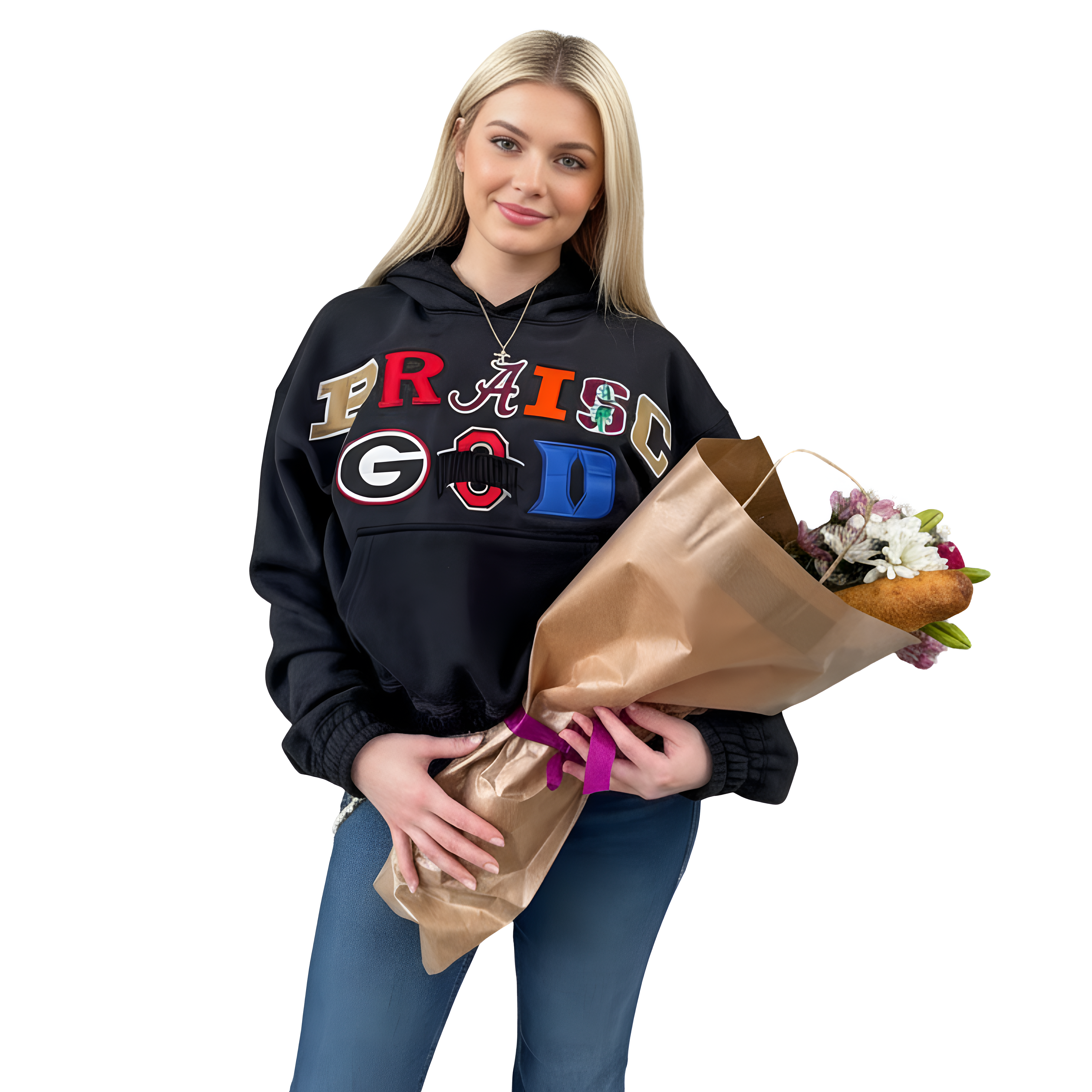 Praise God Graphic Themed Hoodie 