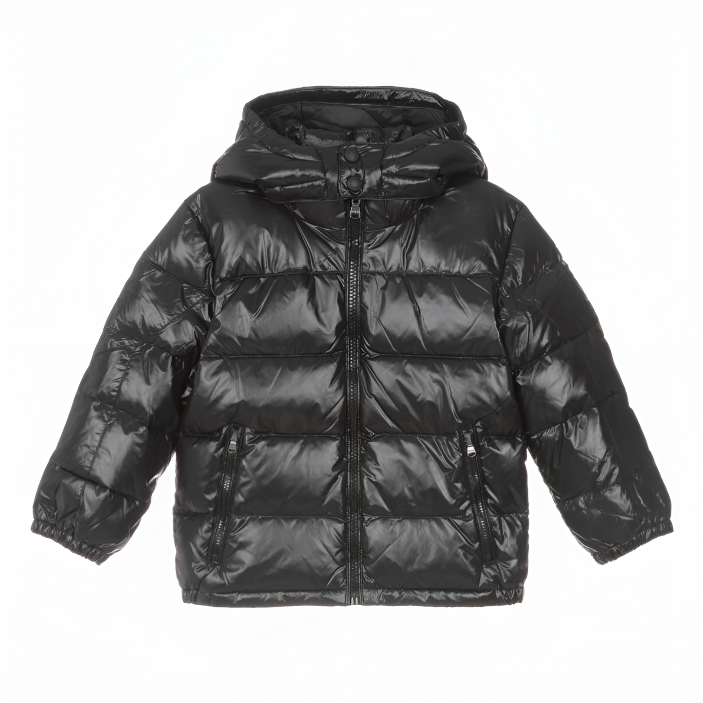 Glossy Down Hooded Youth Puffer Zip Jacket