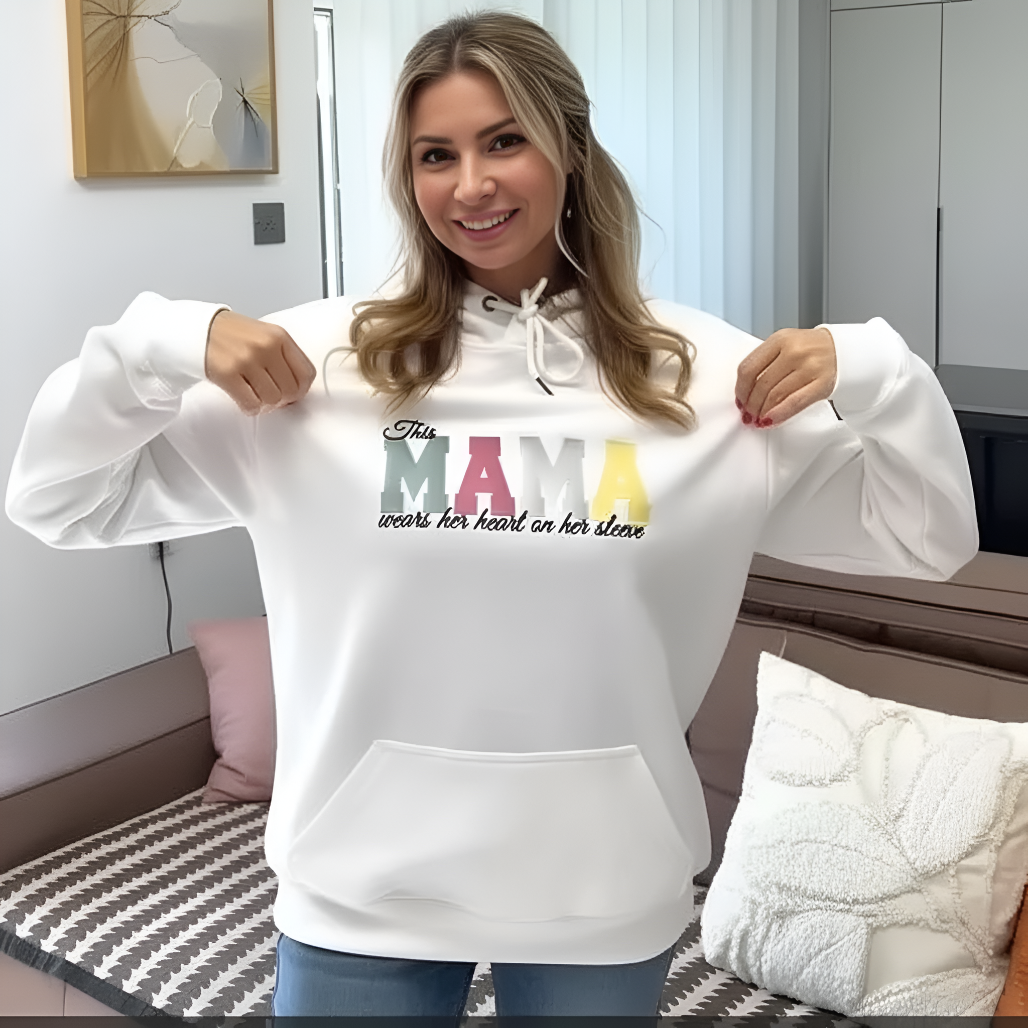 Personalized Name Sleeve Embroidered Sweatshirt For Mum And Grandma