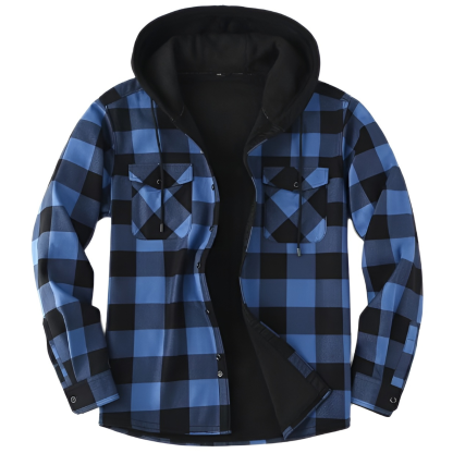 Men Heavyweight Winter Hooded Shirt