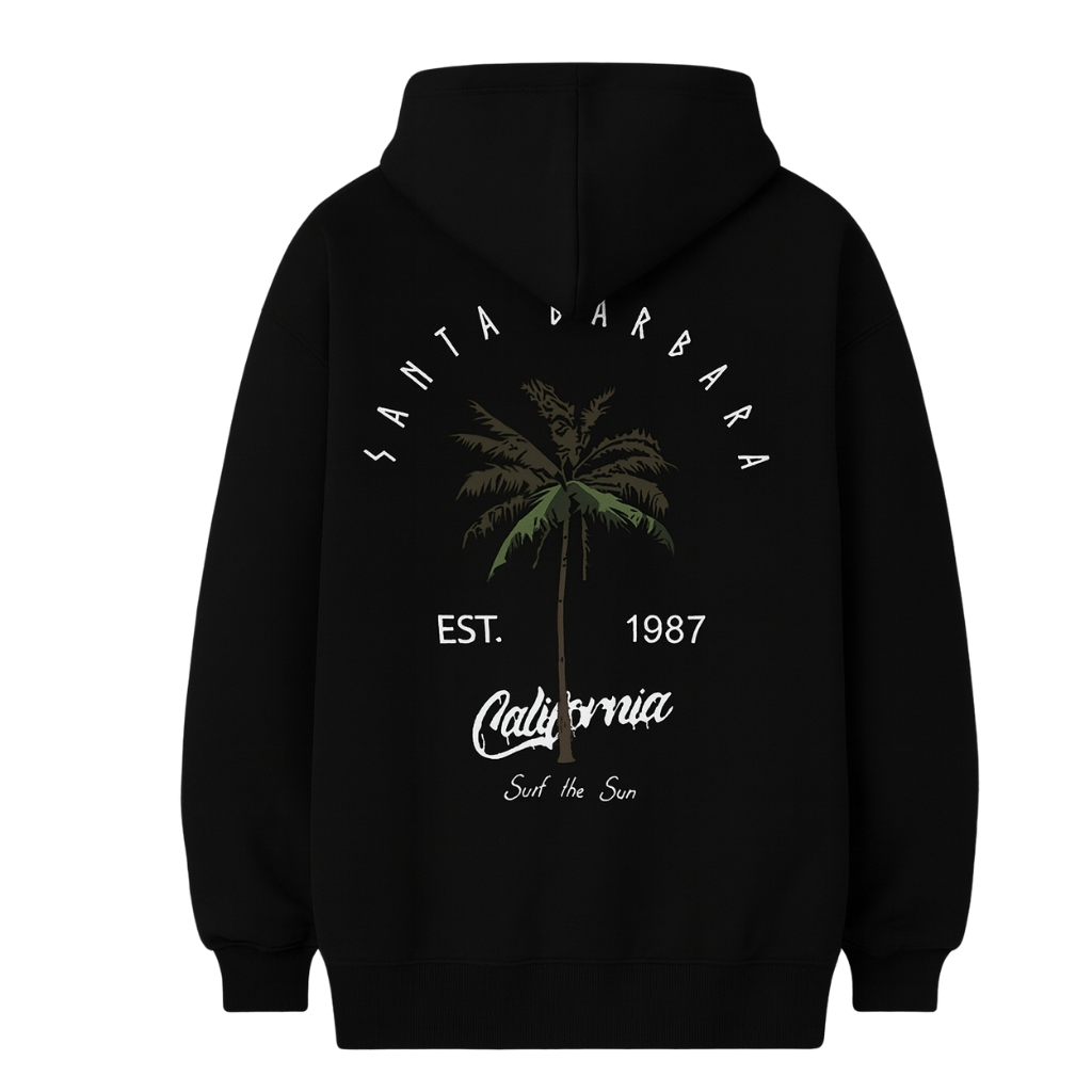 Men Casual Tropical Palm Tree Print Hooded Sweatshirt