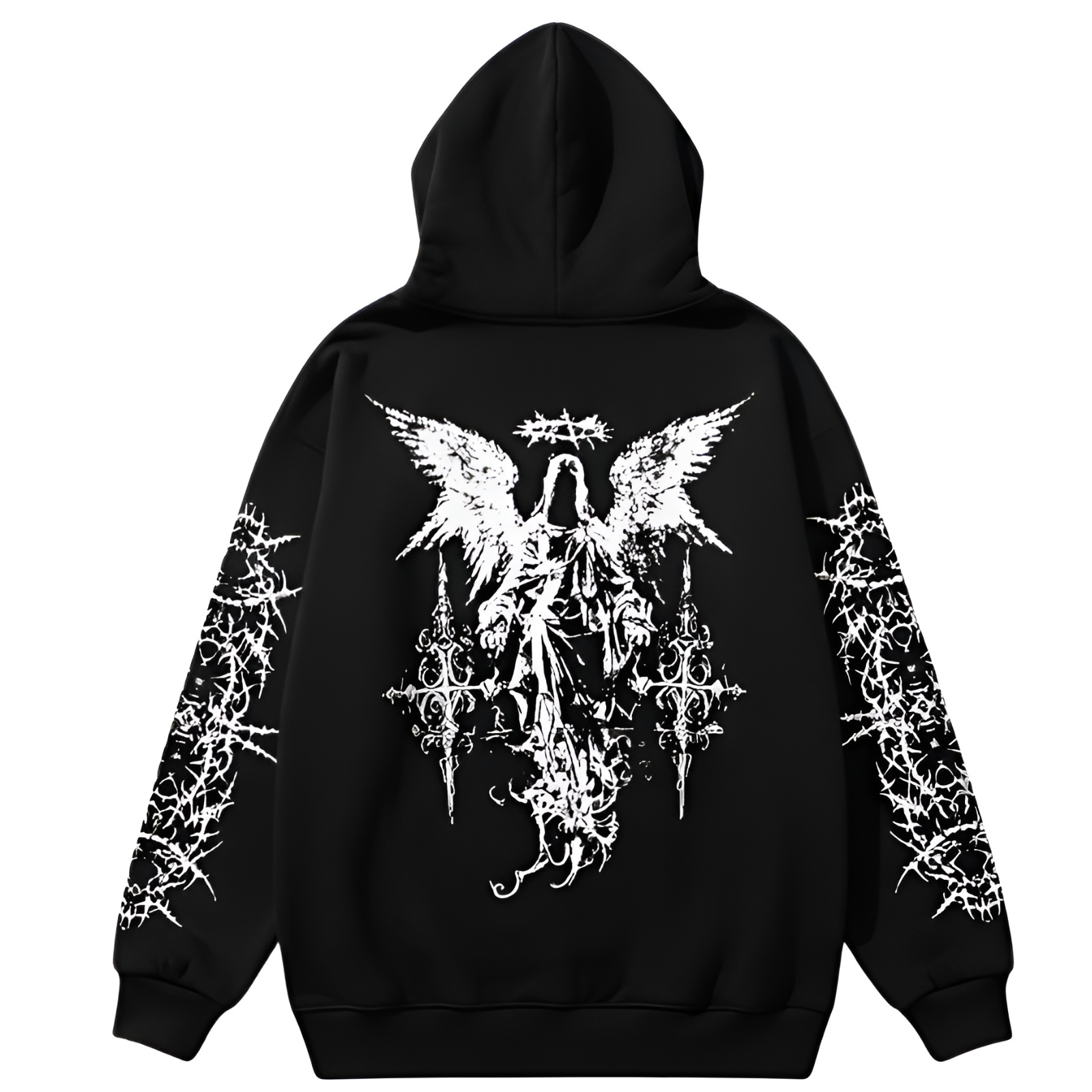 Angel And Gothic Graphic Printed Hoodie For Men