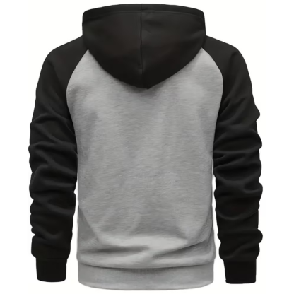 Men Color Block Zip Up Hoodie with Pockets