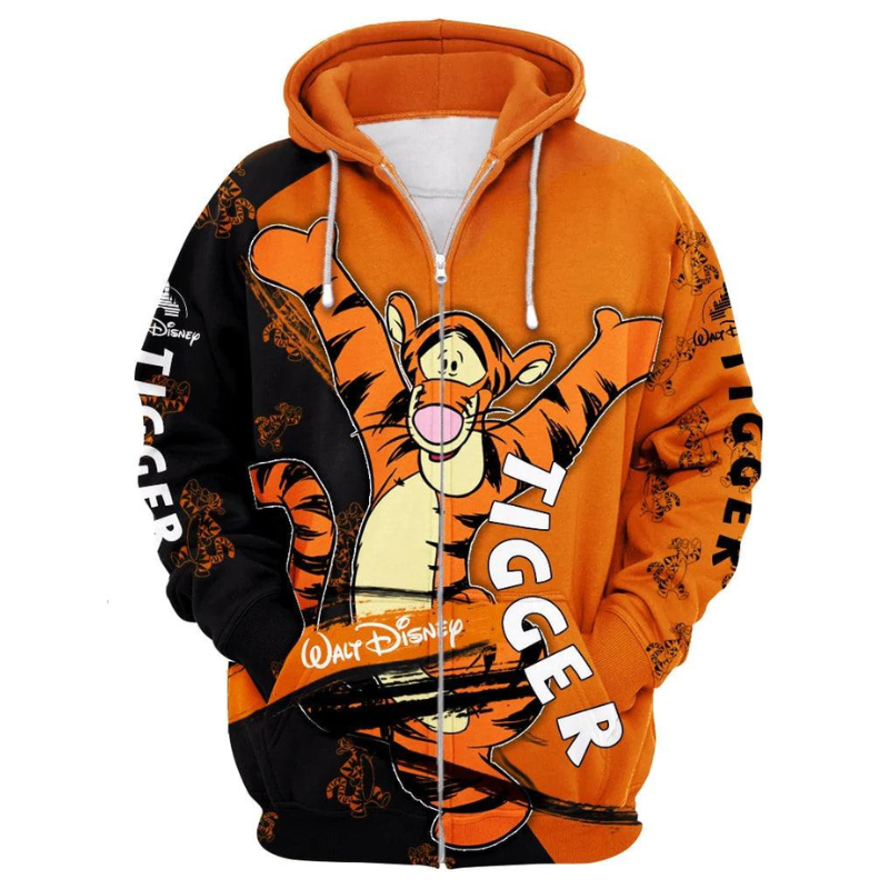 Excited Tigger Zip Up Hoodie