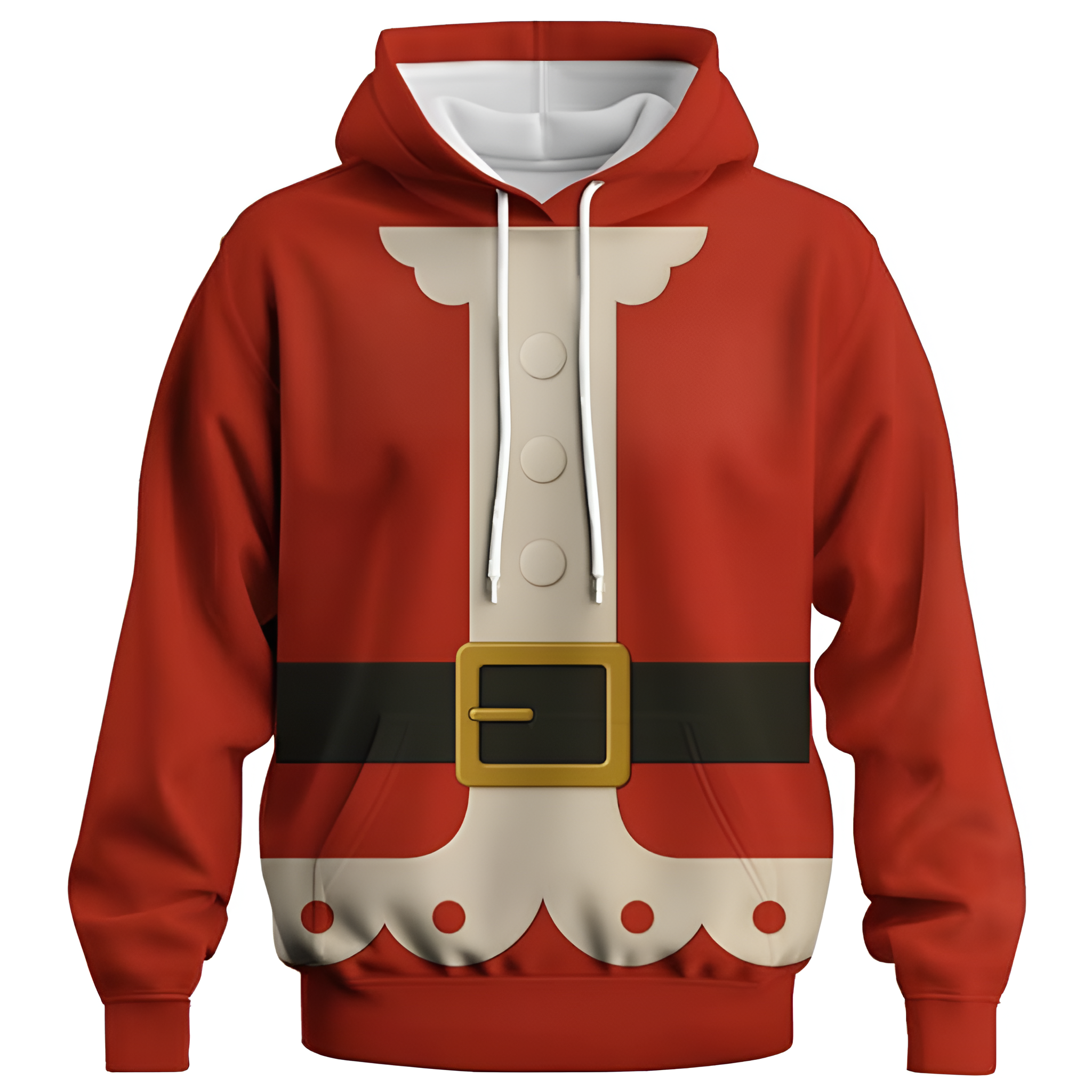 Novelty Long Sleeve Hoodie Funny Fashion Santa Claus Costume Graphic Sweatshirts