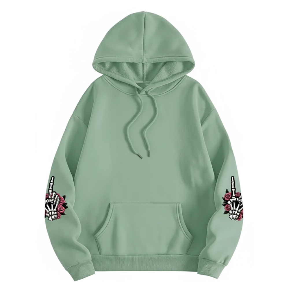 Plus Size Hooded Sweatshirt With An Adjustable Drawstring