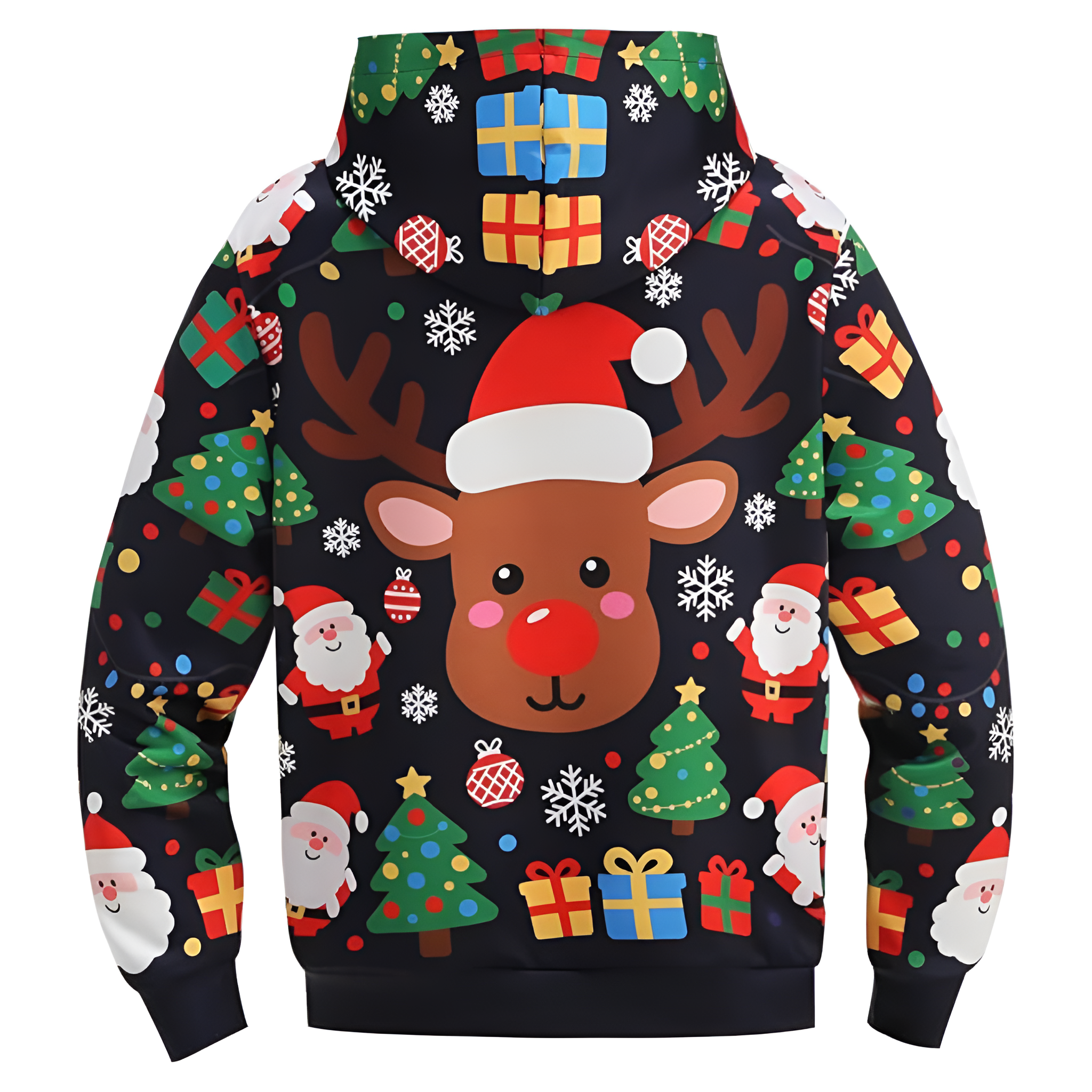 Ugly Christmas Reindeer 3D Graphic Print Hoodie For Kids