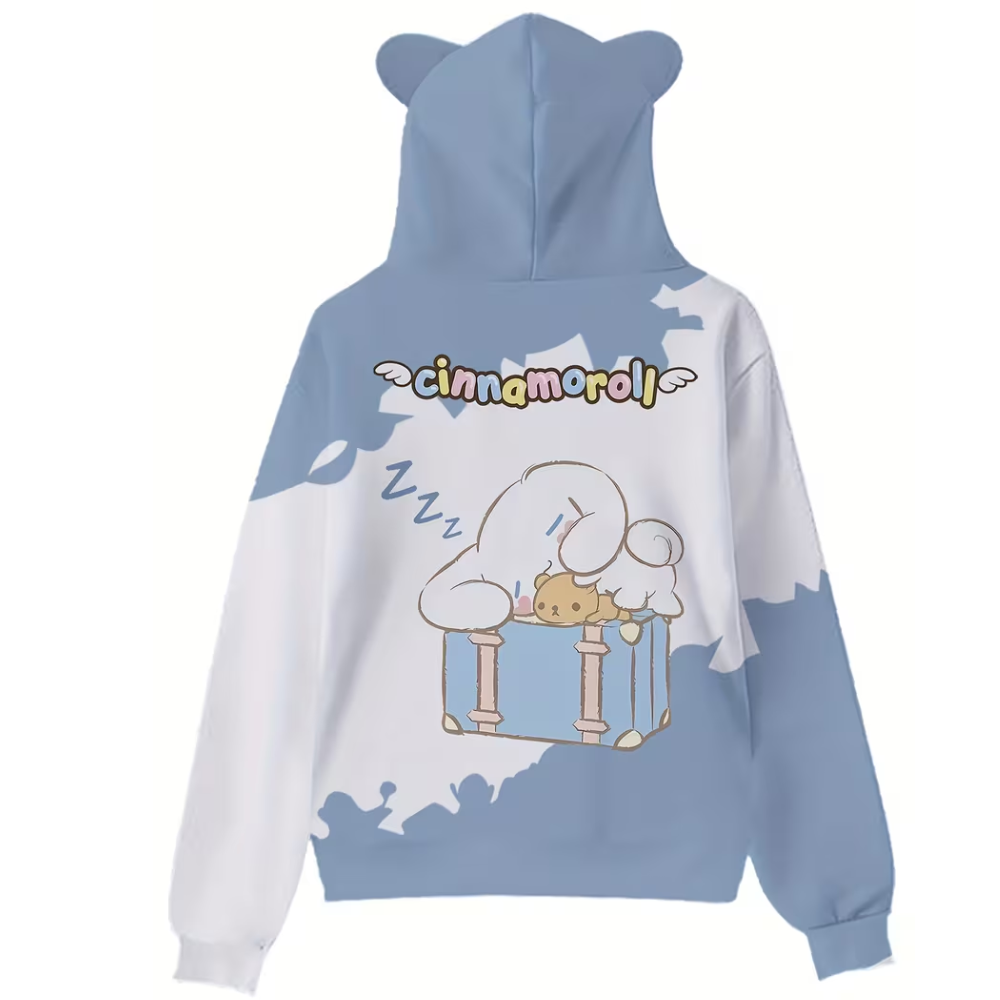 Cartoon Character Hooded Long Sleeve Hoodie For Womens