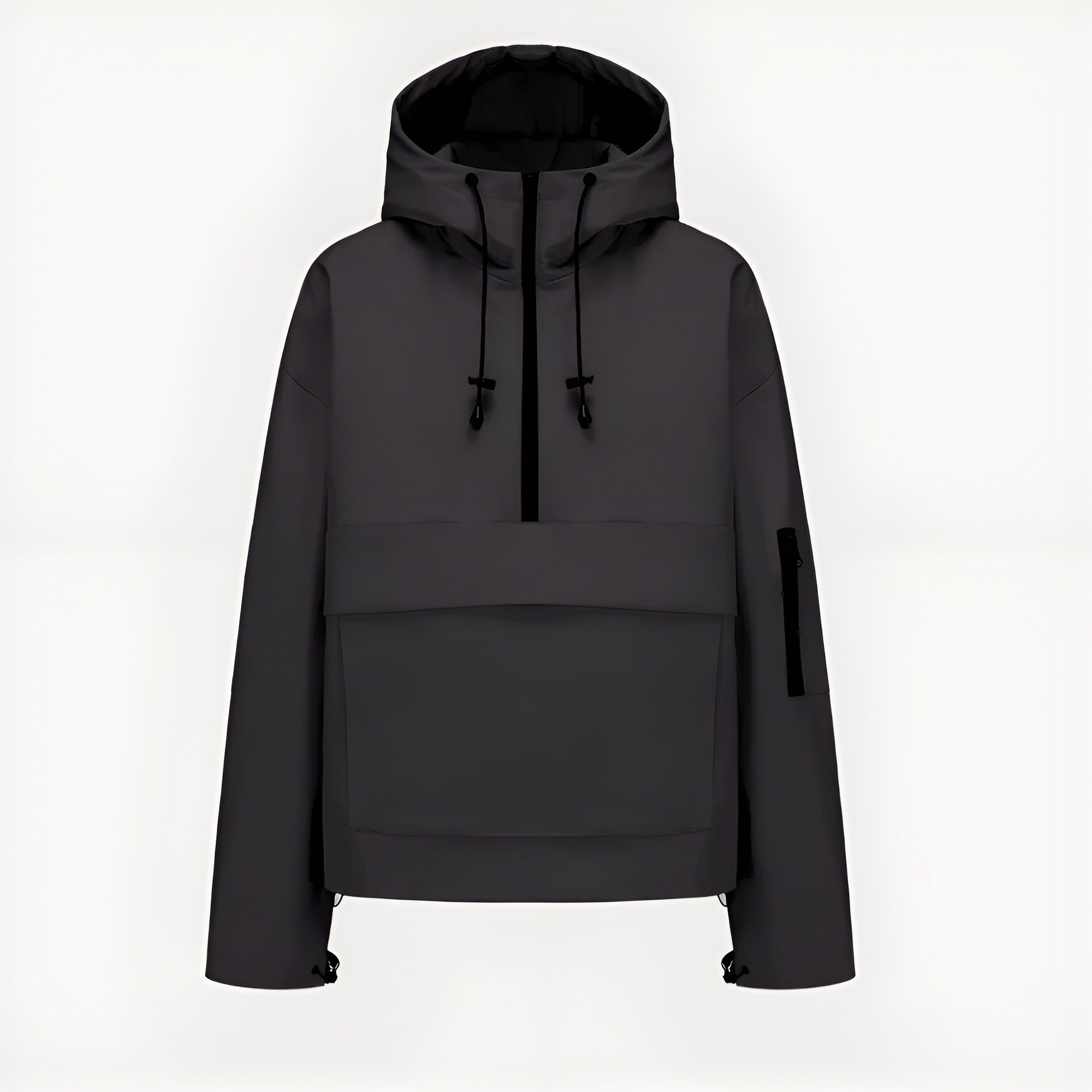 Waterproof Oversized Hoodie Rain Jacket With Adjustable Hood And Cuffs For Women