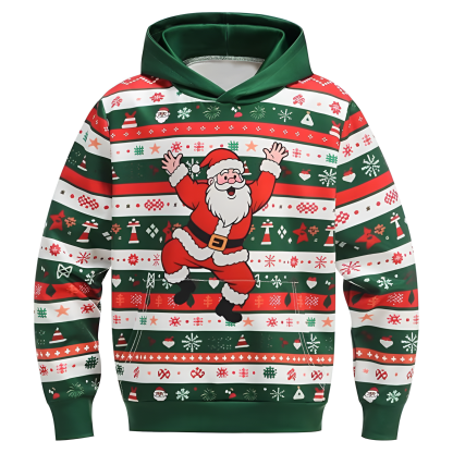 Ugly Christmas Reindeer 3D Graphic Print Hoodie For Kids