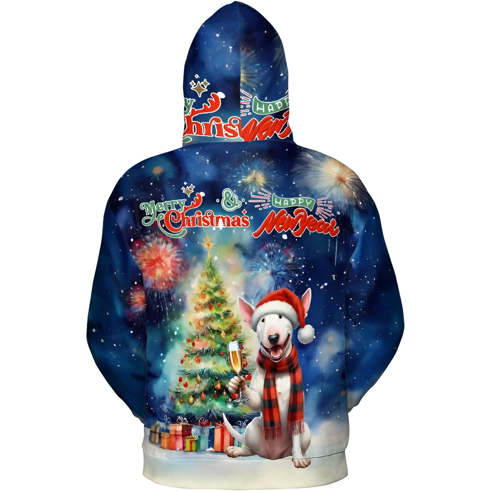 Christmas New Year Santa Dog Holiday Hoodie
