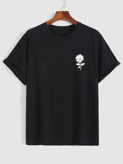 Flower Printed Short Sleeves T shirt And Drawstring Pant Set-My 3D Hoodie