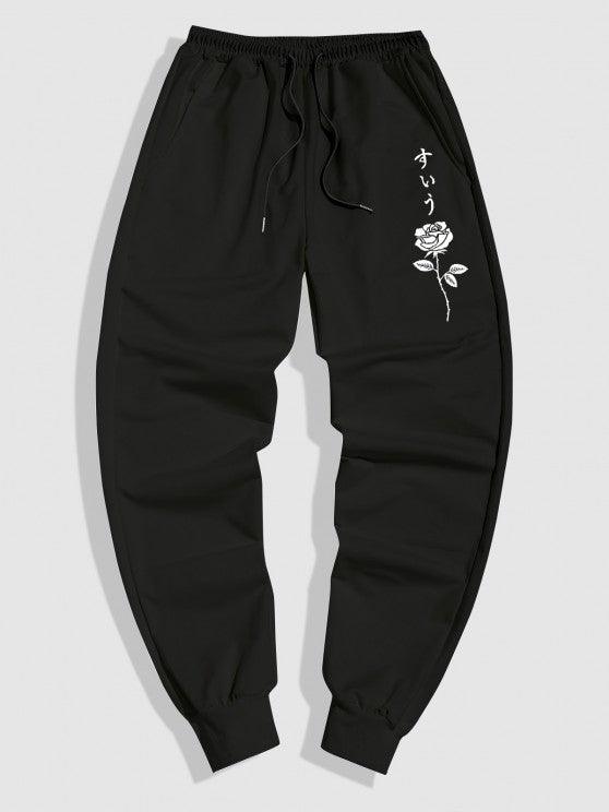 Flower Printed Short Sleeves T shirt And Drawstring Pant Set-My 3D Hoodie