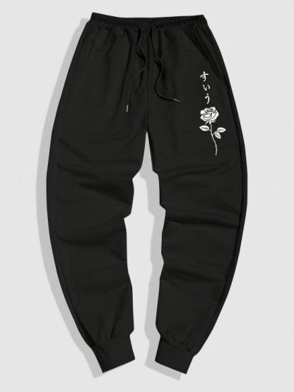 Flower Printed Short Sleeves T shirt And Drawstring Pant Set-My 3D Hoodie