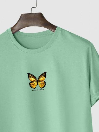 Butterfly Printed Casual T Shirt And Shorts-My 3D Hoodie