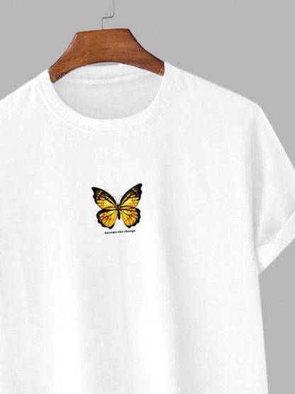 Butterfly Printed Casual T Shirt And Shorts-My 3D Hoodie