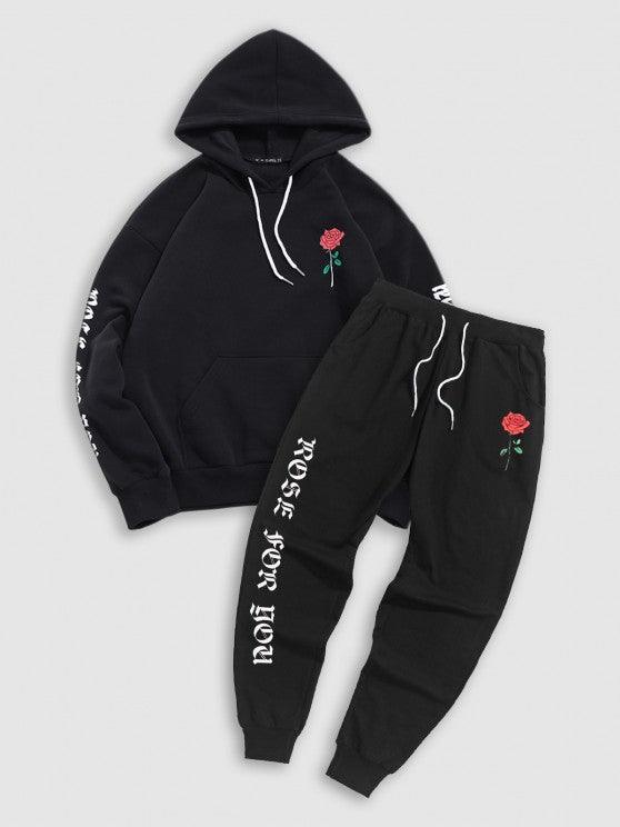 Rose Print Sweatshirt And Pants-My 3D Hoodie