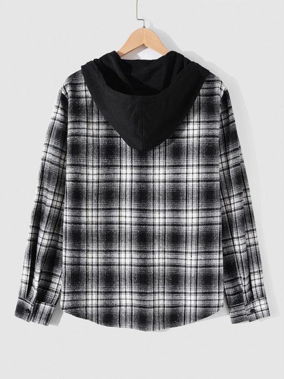 Flannel Plaid Hooded Shirt And Pants-My 3D Hoodie