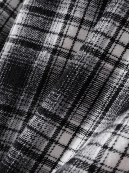 Flannel Plaid Hooded Shirt And Pants-My 3D Hoodie