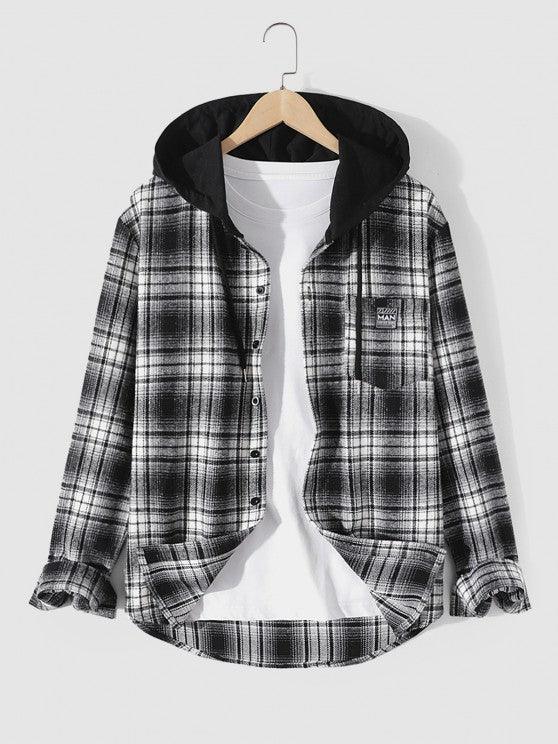 Flannel Plaid Hooded Shirt And Pants-My 3D Hoodie