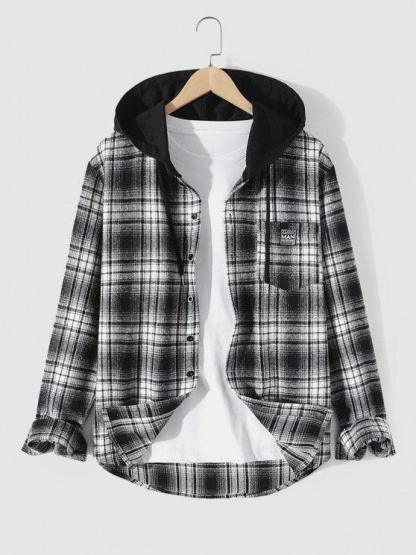 Flannel Plaid Hooded Shirt And Pants-My 3D Hoodie