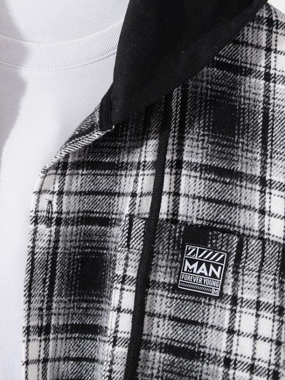 Flannel Plaid Hooded Shirt And Pants-My 3D Hoodie