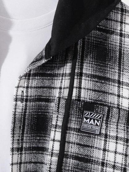 Flannel Plaid Hooded Shirt And Pants-My 3D Hoodie