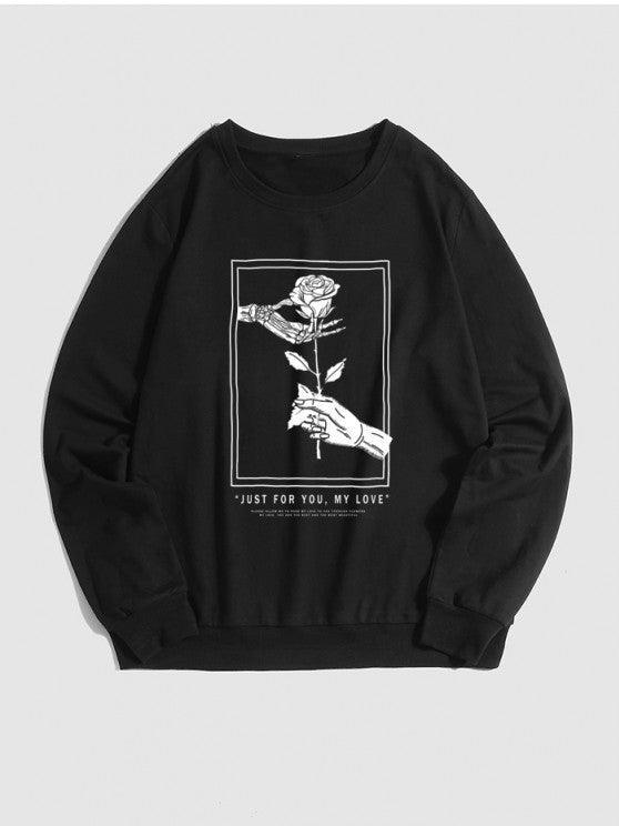 Rose Printed Sweatshirt And Pants-My 3D Hoodie