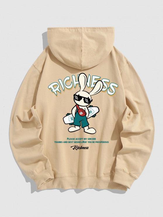 Rabbit Graphic Printed Hoodie And Pants-My 3D Hoodie
