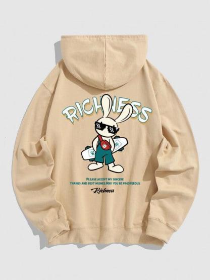 Rabbit Graphic Printed Hoodie And Pants-My 3D Hoodie