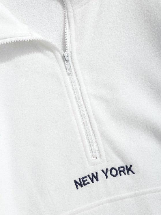 Half Zip Sweatshirt And Sweatpants Set Outfit-My 3D Hoodie