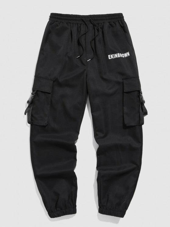 Plaid Pattern Double Pockets Shacket And Cargo Pants Set-My 3D Hoodie
