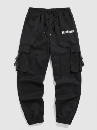 Plaid Pattern Double Pockets Shacket And Cargo Pants Set-My 3D Hoodie