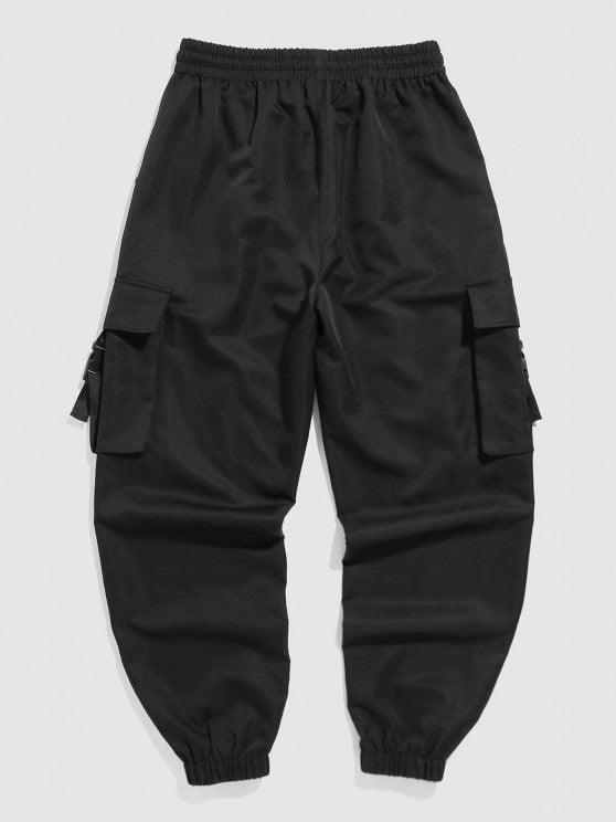 Plaid Pattern Double Pockets Shacket And Cargo Pants Set-My 3D Hoodie