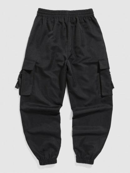 Plaid Pattern Double Pockets Shacket And Cargo Pants Set-My 3D Hoodie