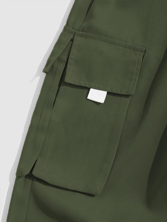Hoodie With Pocket Cargo Pants Set-My 3D Hoodie