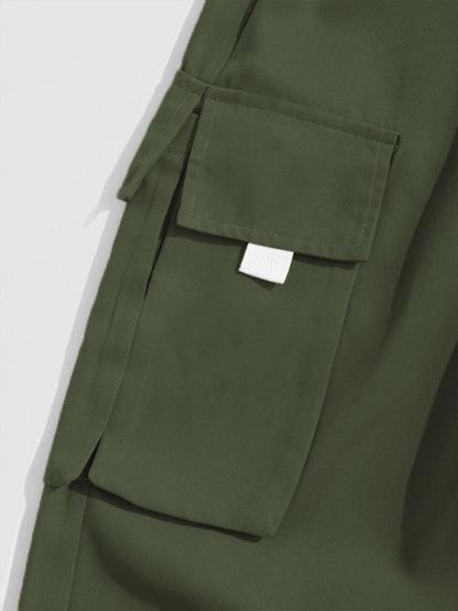 Hoodie With Pocket Cargo Pants Set-My 3D Hoodie