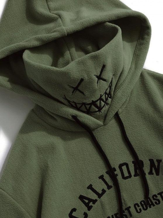 Vintage Graphic Mask Hoodie With Lined Jogger Pants Set-My 3D Hoodie