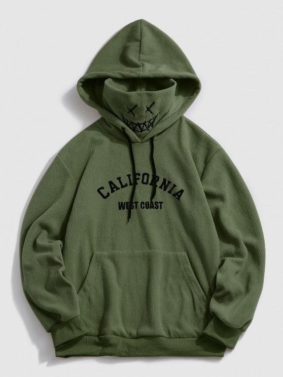 Vintage Graphic Mask Hoodie With Lined Jogger Pants Set-My 3D Hoodie